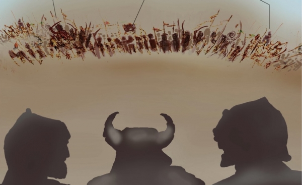 Dio ilustracije Emira Isovića &ldquo;Kosovska bitka&ldquo;