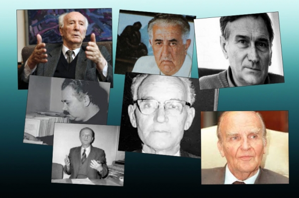 Muhamed Filipović, Džemal Bijedić, Alija Isaković,  Mak Dizdar, Hamdija Ćemerlić,  Atif Purivatra, Alija Izetbegović 