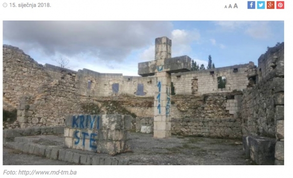 Reagovanje na tekst pod naslovom &bdquo;Opet oskrvnuće na stolačkome Križevcu&ldquo;